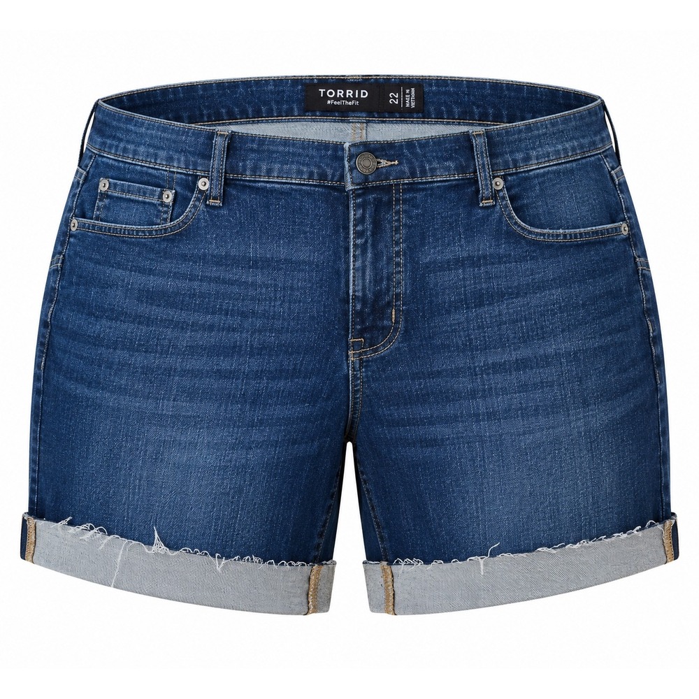 Torrid Bermuda Shorts Women 22 Blue Vintage Stretch Raw Hem Y2K Streetwear
